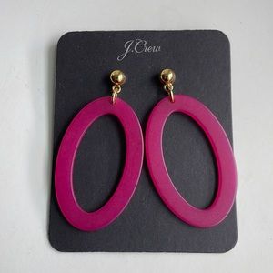 J.Crew Pink and Gold Oval Earrings